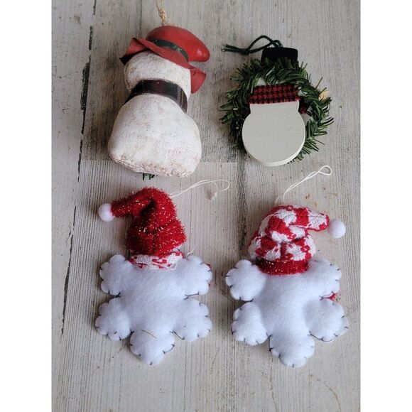 Variety rustic snowman ornament snowflake wreath Xmas set - Picture 7 of 8